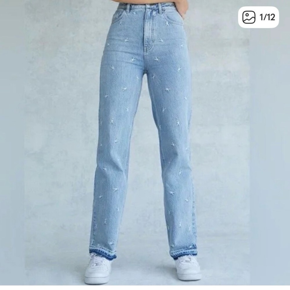 Playboy x Pacsun Jeans Raining Bunnies Embroidered sz 25